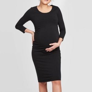 Long Sleeve Fitted Maternity Dress